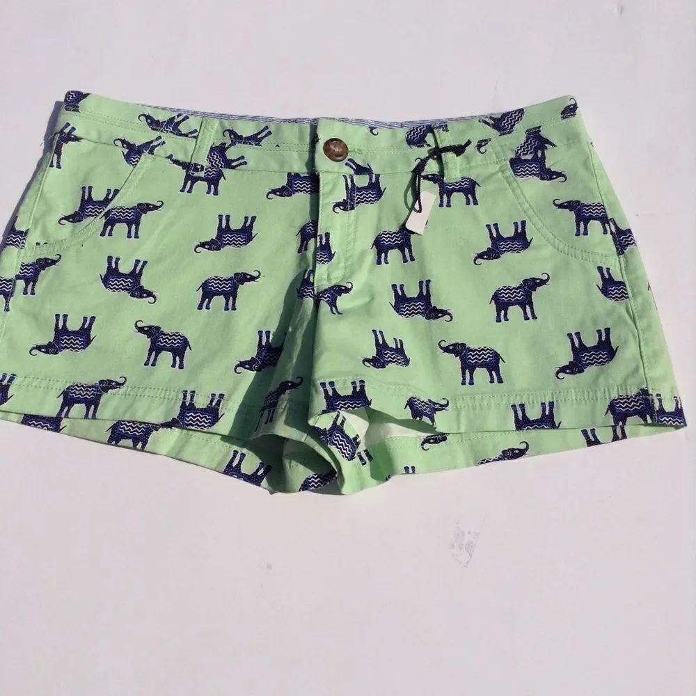 Red Camel Elephant Print Shorts - Picture 2 of 4